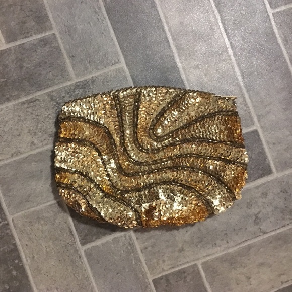 Vintage sequin clutch or makeup bag - Picture 1 of 3